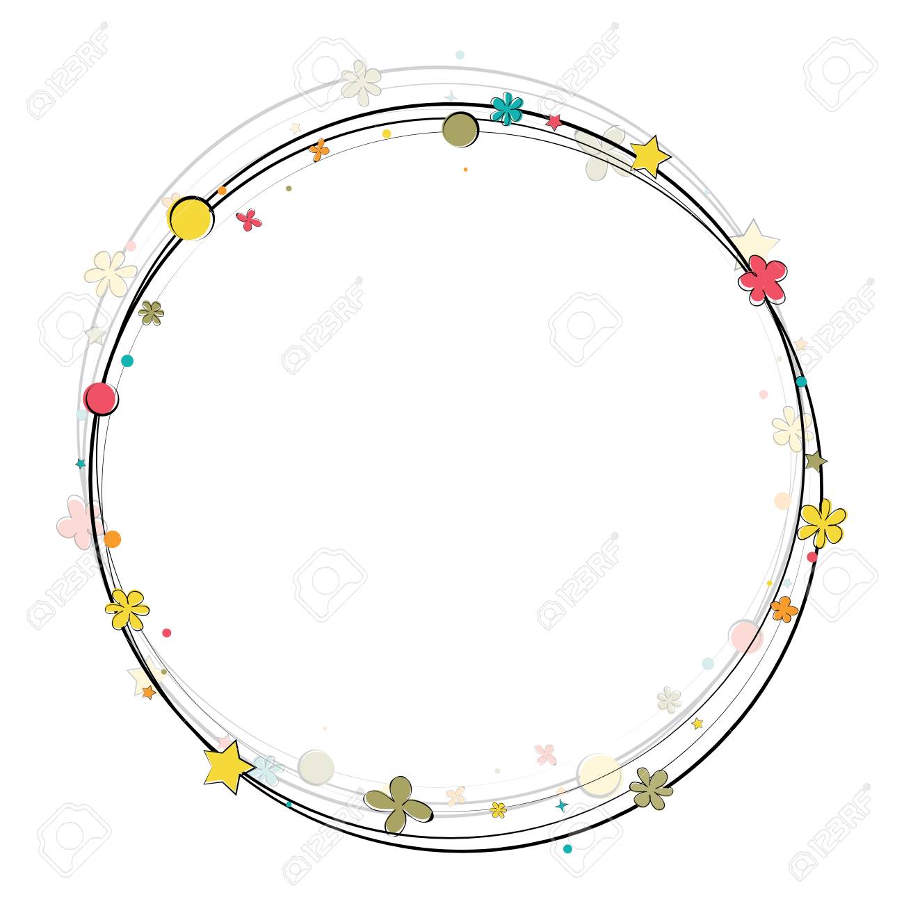 白の背景にお誕生日おめでとうフレーム のイラスト素材 ベクタ Image