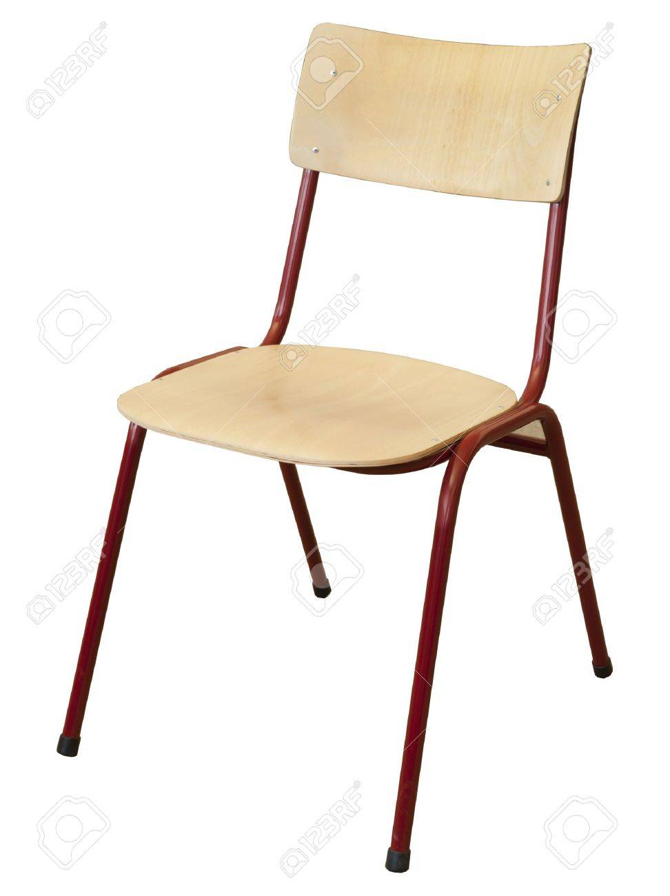 metal and wood school chair