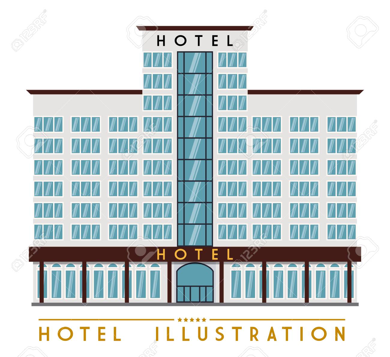 白い背景ベクトル イラスト デザイン ホテル のイラスト素材 ベクタ Image