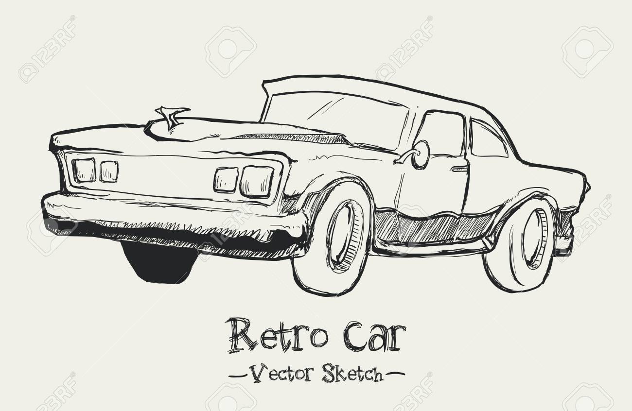 レトロな車のデザイン ベクトル イラストのイラスト素材 ベクタ Image