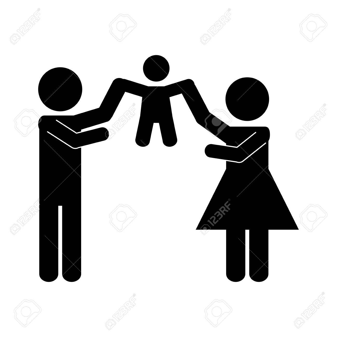 家族のシルエット デザインのイラスト素材 ベクタ Image