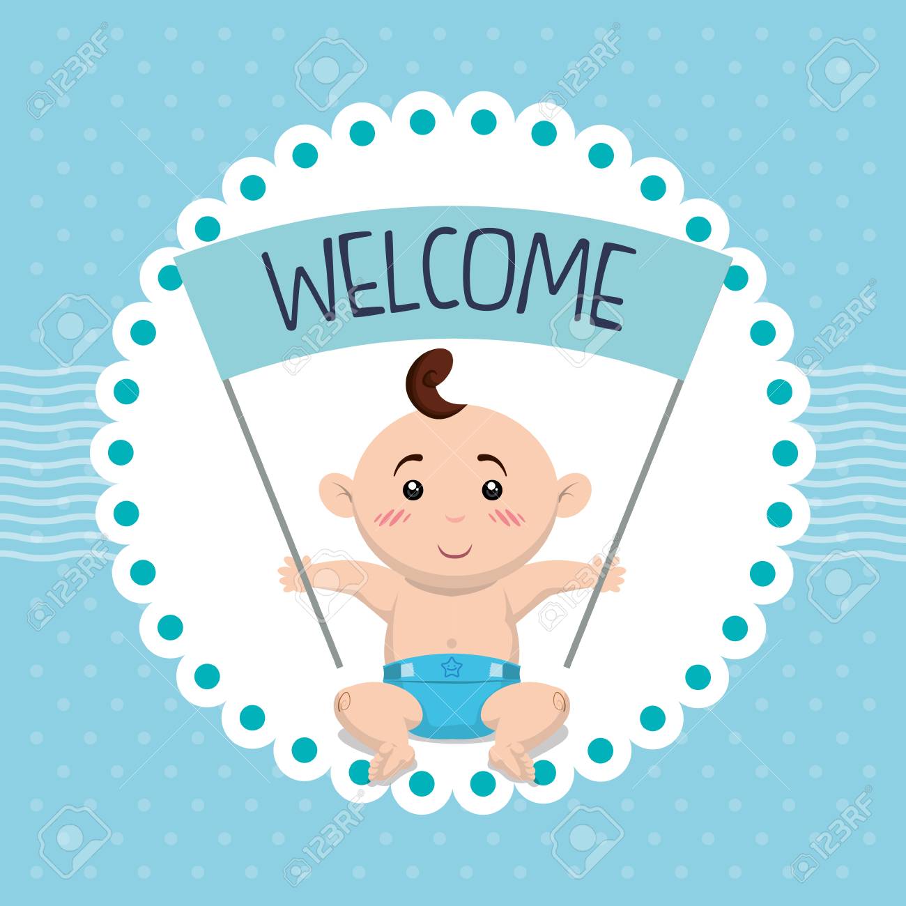 Baby Shower Concept With Decoration Icons, Vector Illustration Graphic.  Royalty Free SVG, Cliparts, Vectors, and Stock Illustration. Image 44932762., image size:1300x1300