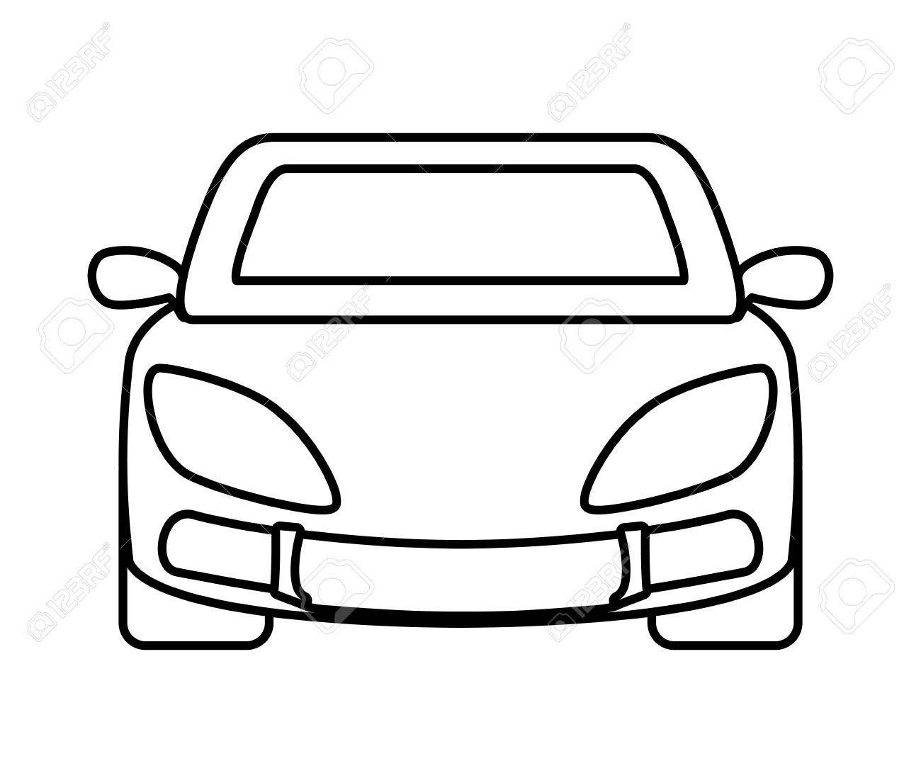 Vettoriale Silhouette Di Anticipo Disegno Del Fumetto Automobile Piu Bakground Piatto E Isolato Image 58486689