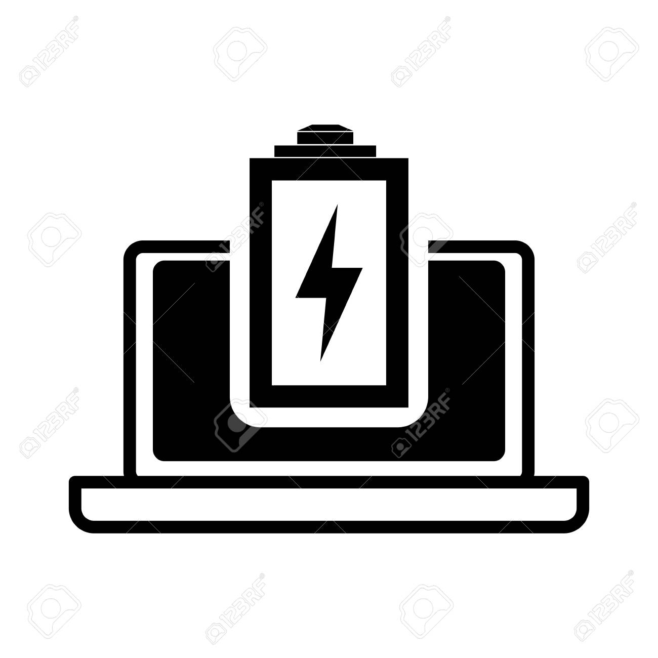 Battery Laptop Power Technology Gadget Icon. Flat And Isolated Design.  Vector Illustration Royalty Free SVG, Cliparts, Vectors, and Stock  Illustration. Image 61383858., image size:1300x1300