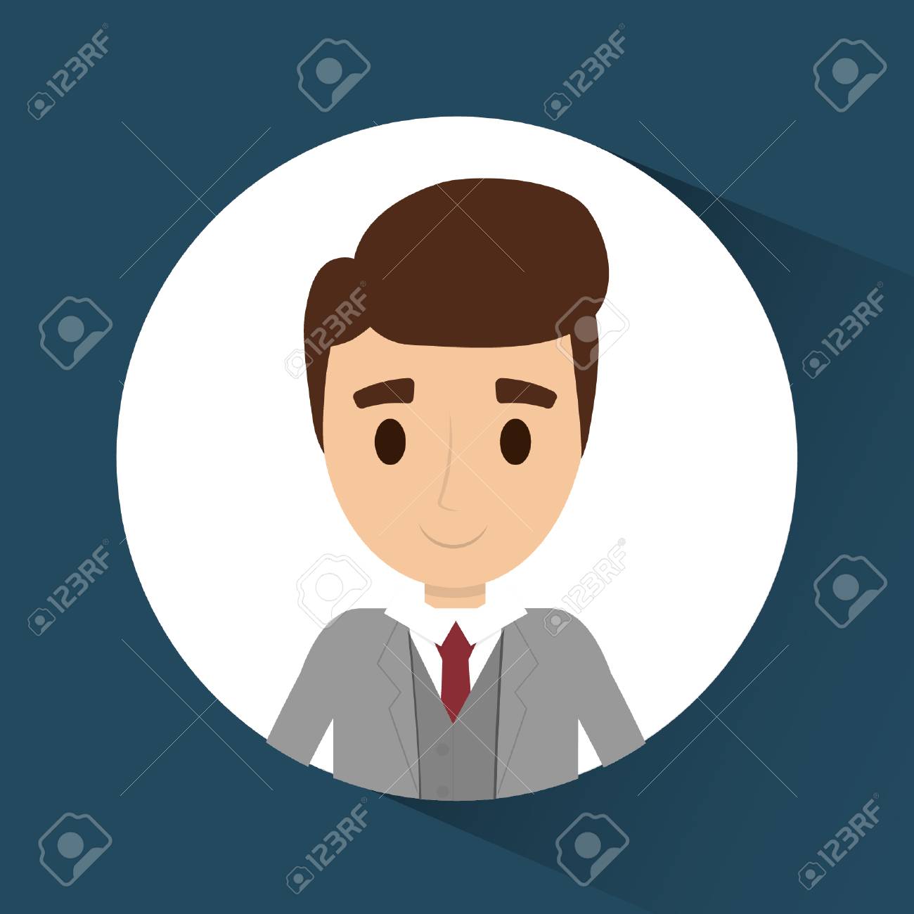 サークル アイコンの中男漫画 アバターの人と社会的なメディアのテーマ カラフルなデザイン ベクトル図のイラスト素材 ベクタ Image