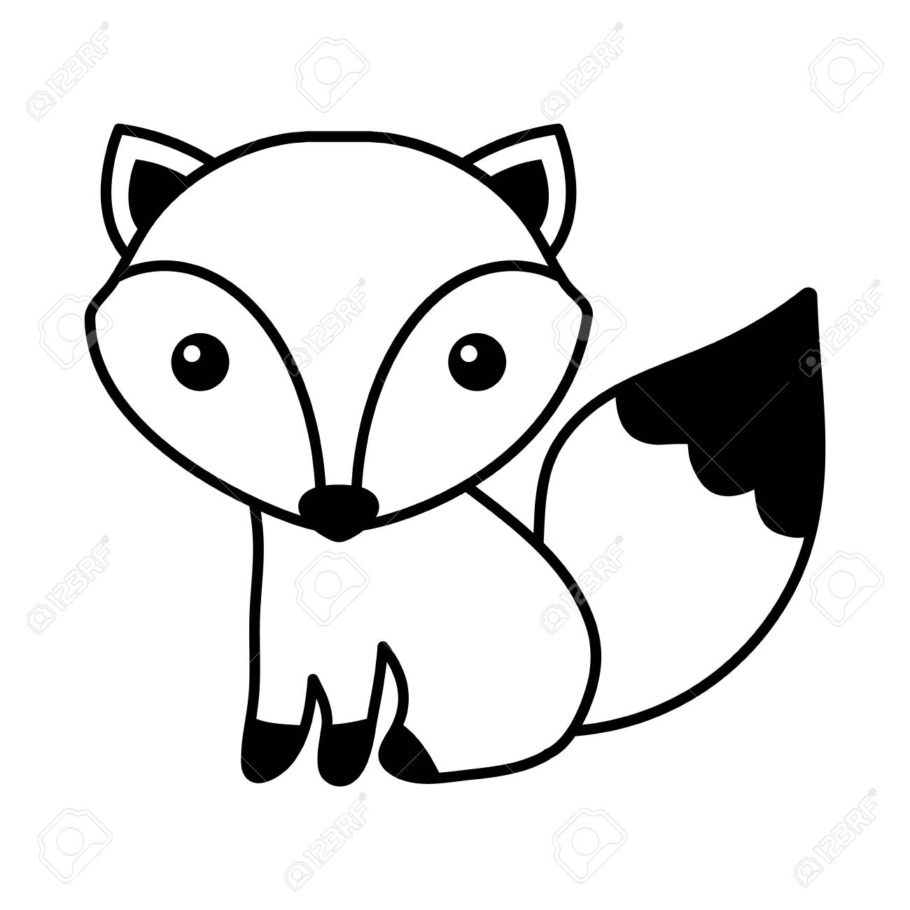 かわいいキツネ分離アイコン ベクトル イラスト デザインのイラスト素材 ベクタ Image 64374774