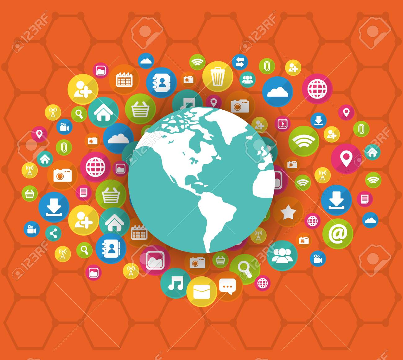 ソーシャル メディアのアイコン ベクトル イラスト グラフィック デザイン ネットワーク のイラスト素材 ベクタ Image