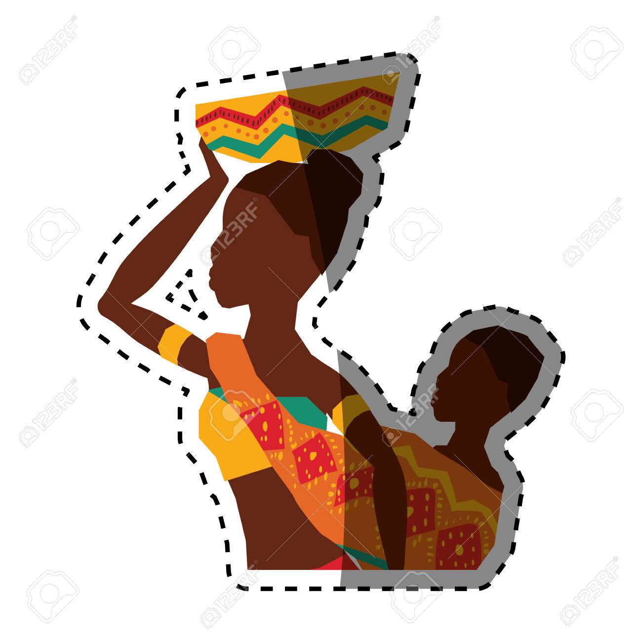 Vecteur Femme Africaine Bebe Icone Illustration Design Graphique Clip Art Libres De Droits Vecteurs Et Illustration Image
