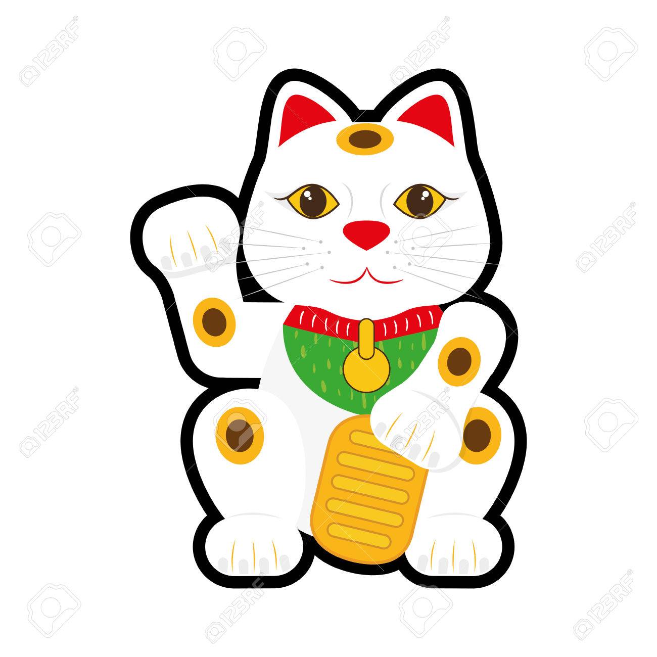 Chinese lucky cat icon Royalty Free Vector Image