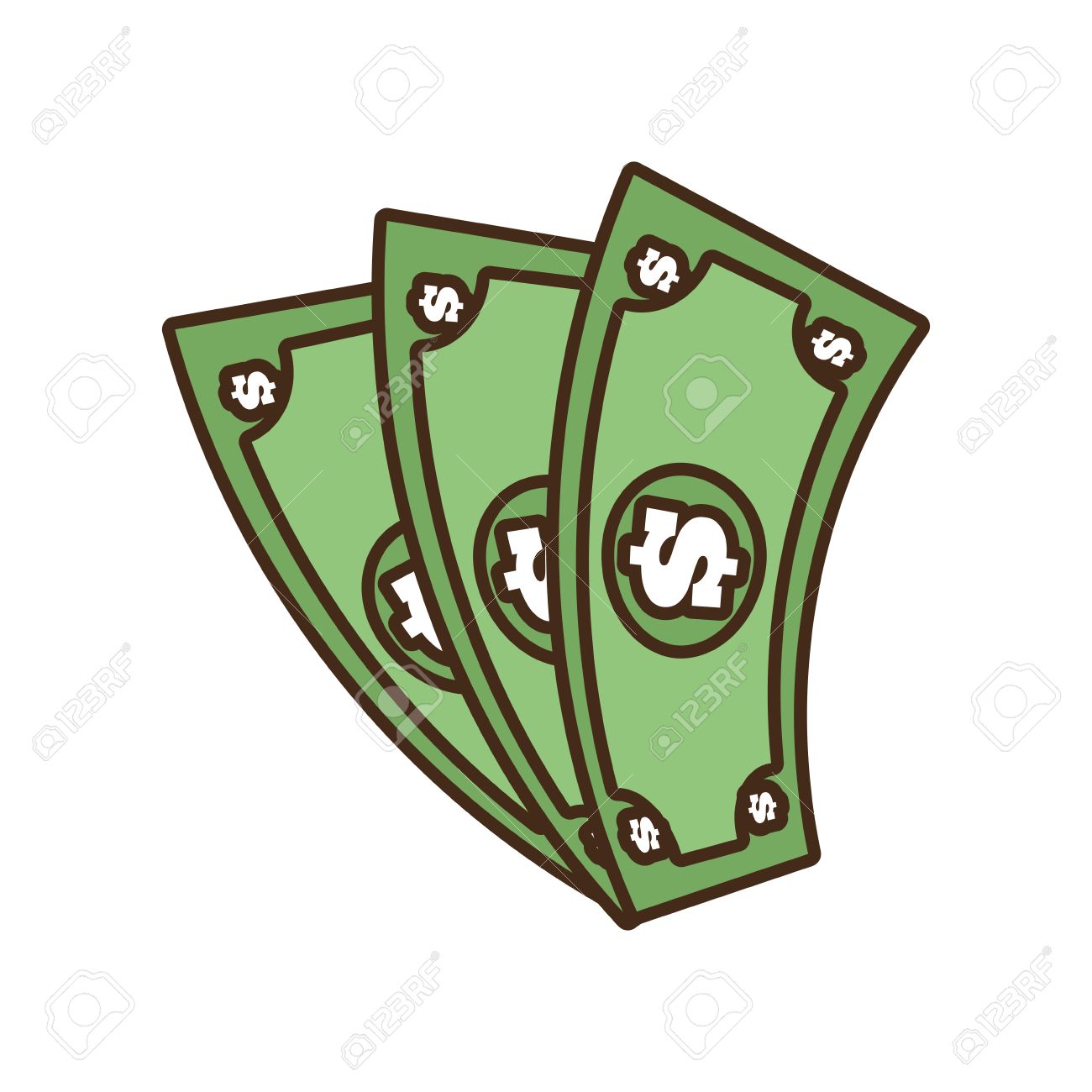 cartoon money bills dollar cash vector illustration eps 10 royalty
