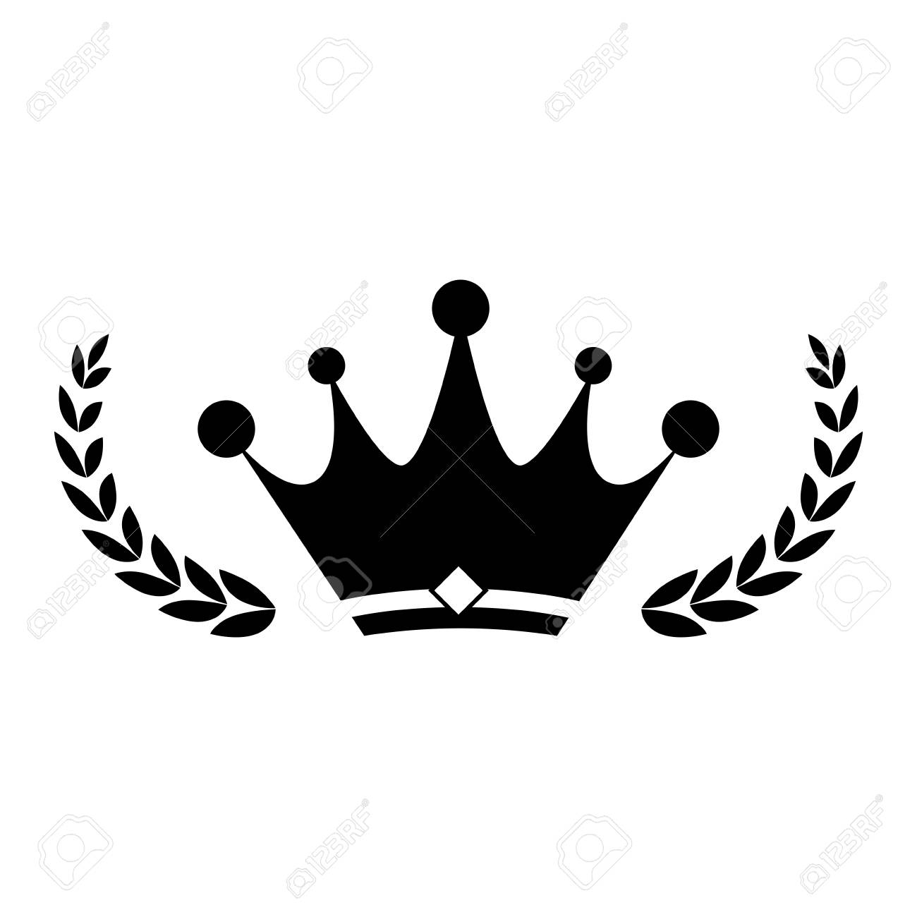 Wreath With Crown Icon Vector Illustration Graphic Design Royalty Free Cliparts Vectors And Stock Illustration Image