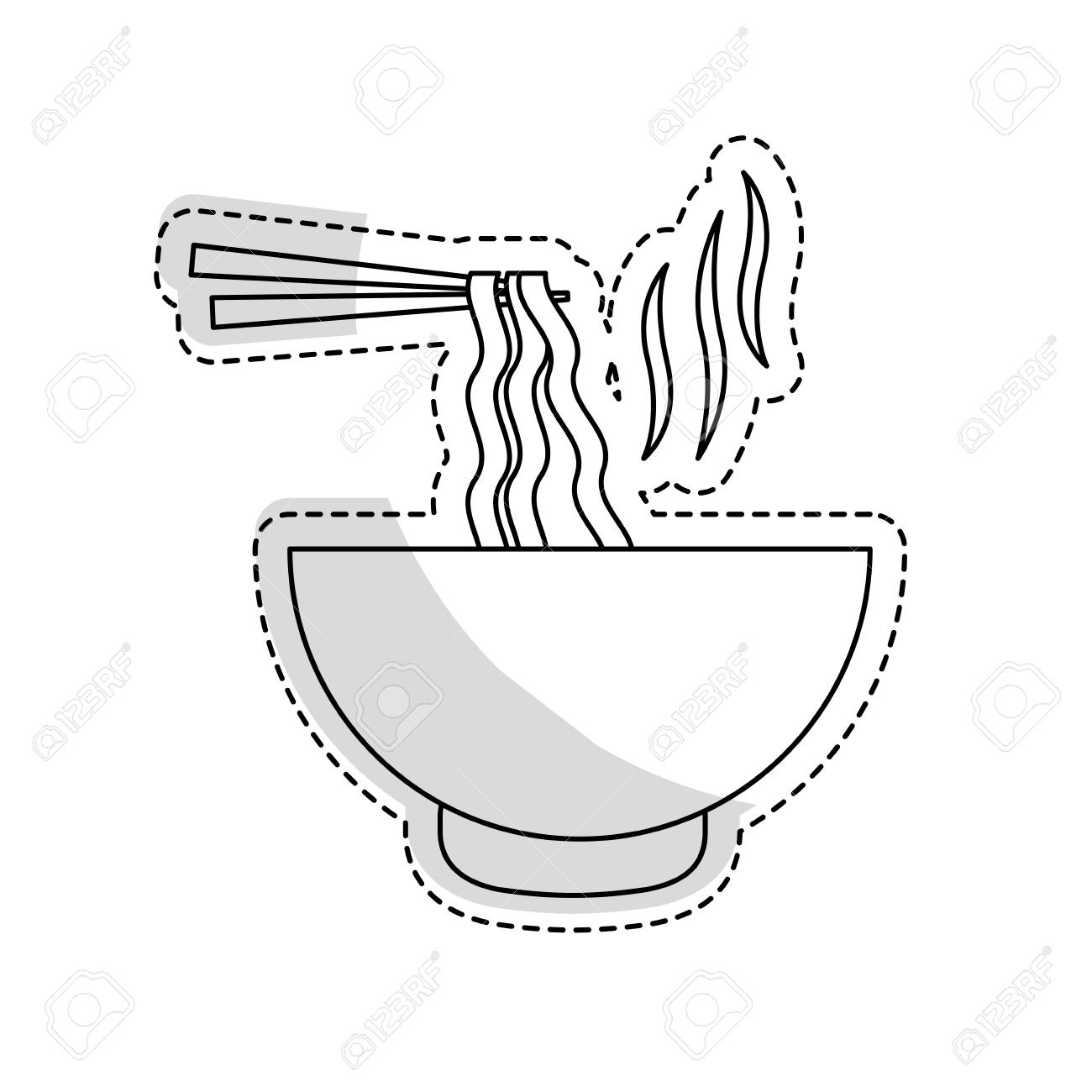 Ramen Noodles Fast Food Related Icon Image Vector Illustration
