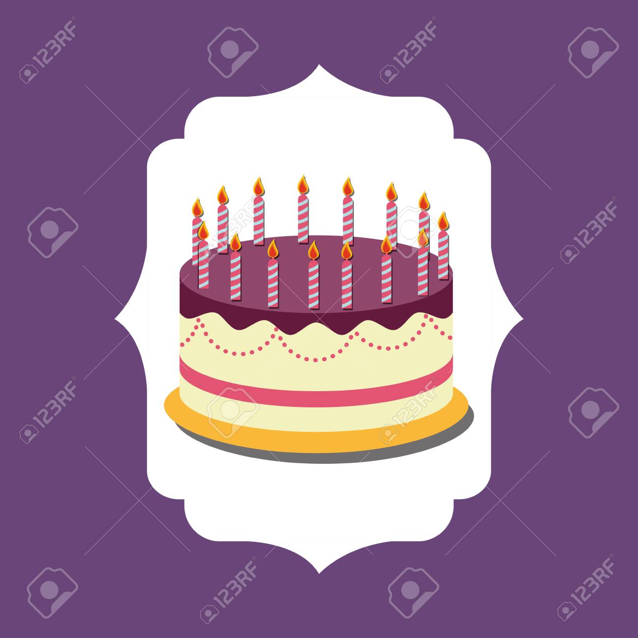 Joyeux Anniversaire Gateau Icone Illustration Vectorielle Design Graphique Clip Art Libres De Droits Vecteurs Et Illustration Image