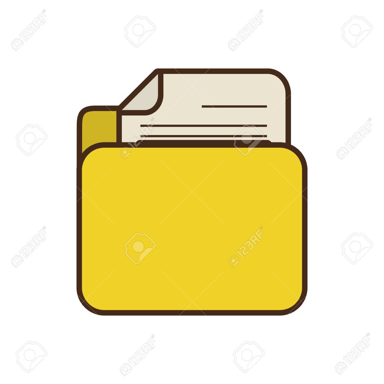 漫画の黄色のフォルダー ファイル ドキュメント レポート用紙ベクトル イラスト Eps 10 のイラスト素材 ベクタ Image