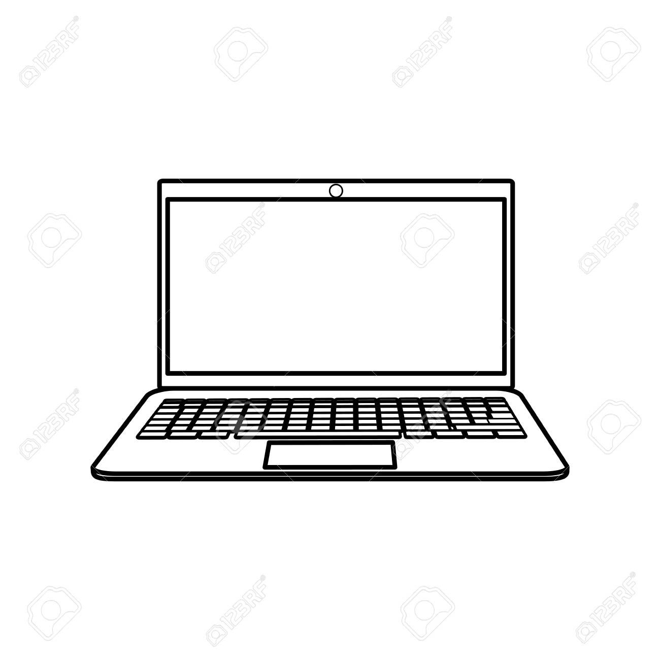 Laptop Pc Tecnologia Iconos Ilustracion Vectorial Diseno Grafico Ilustraciones Vectoriales Clip Art Vectorizado Libre De Derechos Image