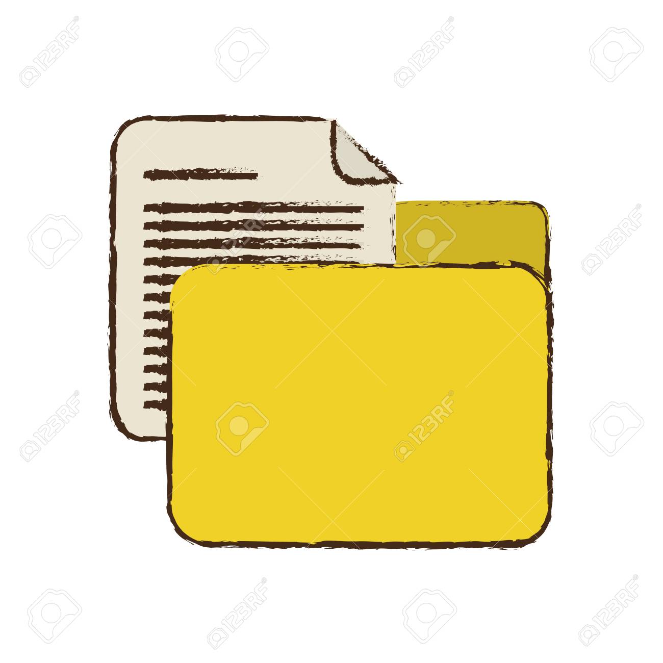 黄色のフォルダー ファイル ドキュメント レポート用紙ベクトル イラスト Eps 10 を描画 のイラスト素材 ベクタ Image