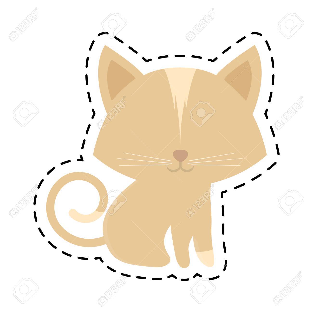 猫動物国内の毛皮のようなカット線ベクトル イラスト eps 10