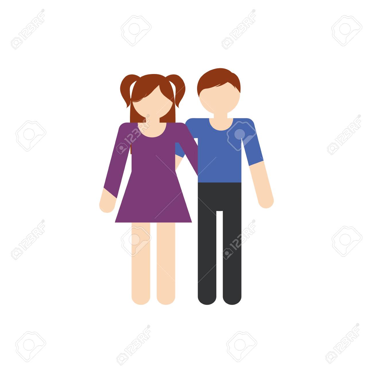 兄と妹の家族一緒にベクトル イラスト Eps 10のイラスト素材 ベクタ Image