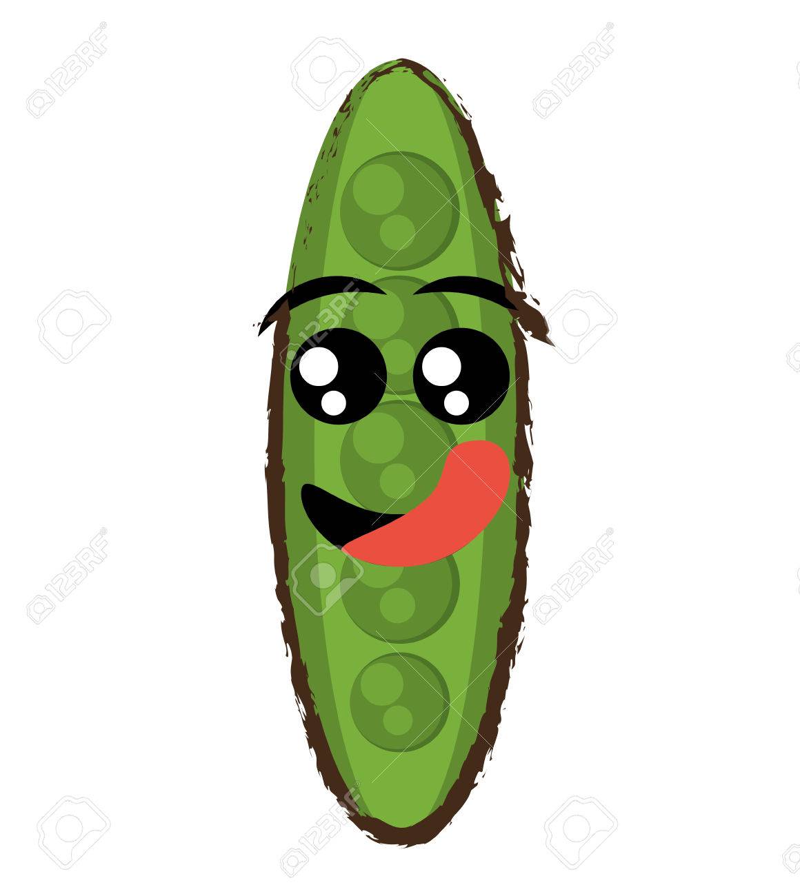 ズッキーニ式空腹顔アイコン ベクトル イラスト のイラスト素材 ベクタ Image