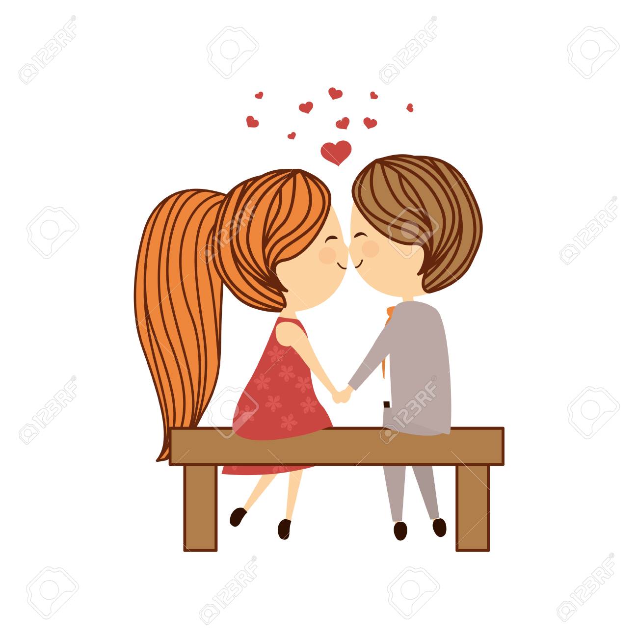 素敵なカップル漫画アイコン ベクトル イラスト グラフィック デザイン のイラスト素材 ベクタ Image