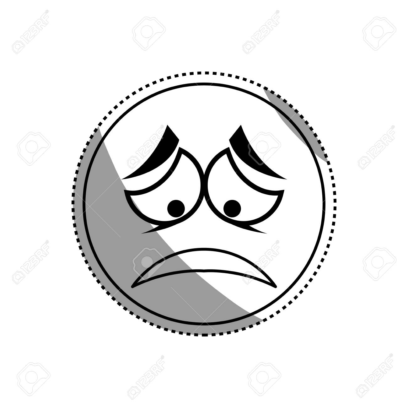 Dessin Animé Triste Visage Icône Vector Illustration Graphisme