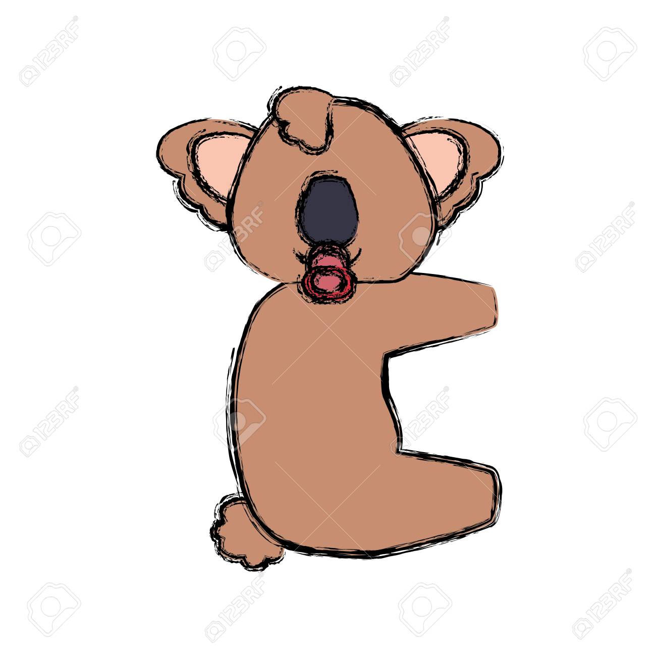 Bebe Koala Dessin Anime Animaux Vecteur Icone Illustration Sans Visage Clip Art Libres De Droits Vecteurs Et Illustration Image