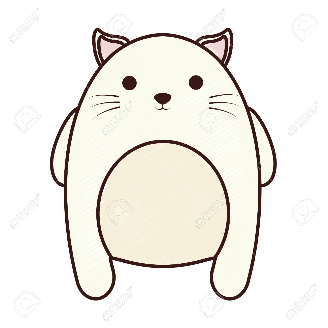 Kawaii cat icon cute animal graphic Royalty Free Vector