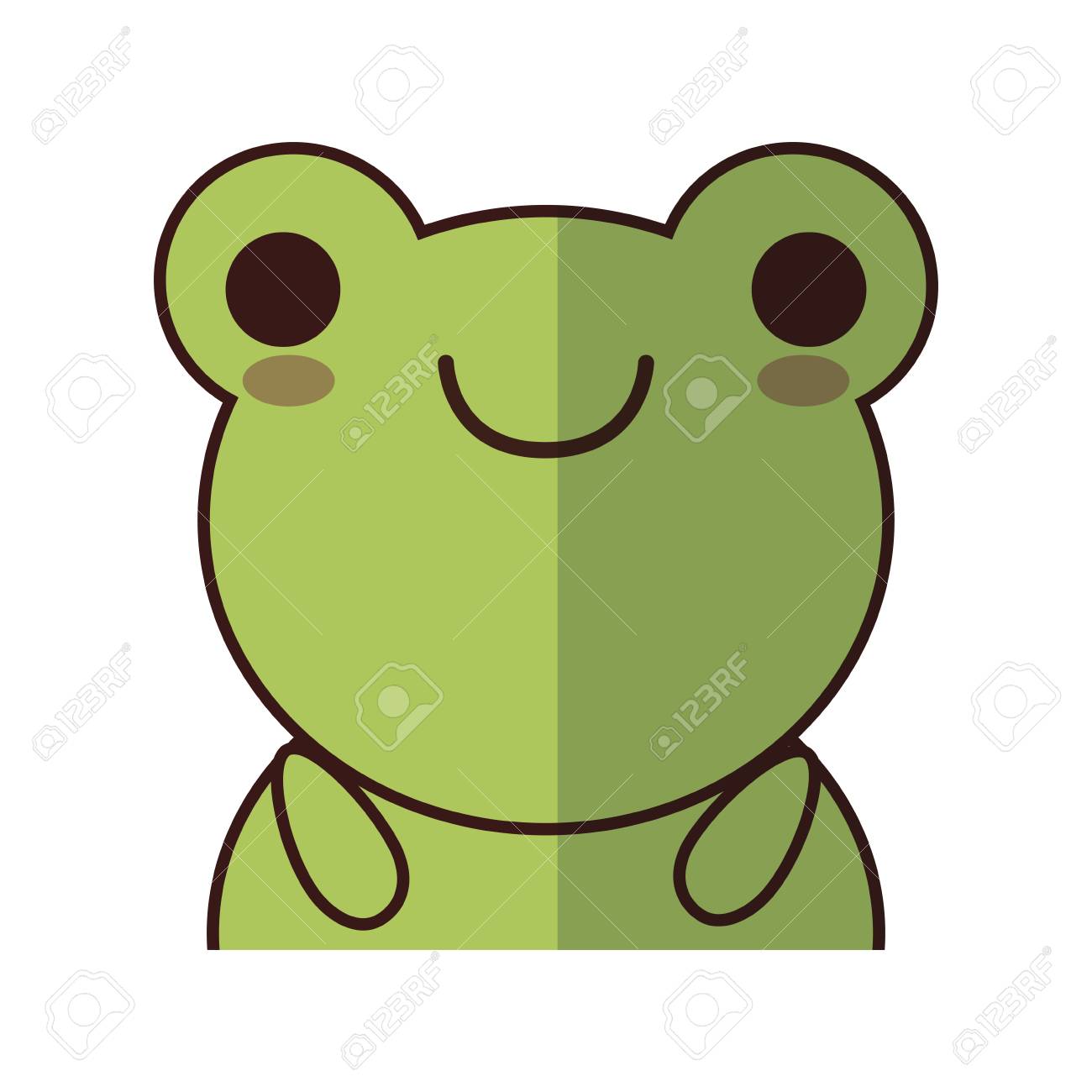 白い背景の上のかわいいカエル動物アイコン カラフルなデザイン ベクトル図 のイラスト素材 ベクタ Image