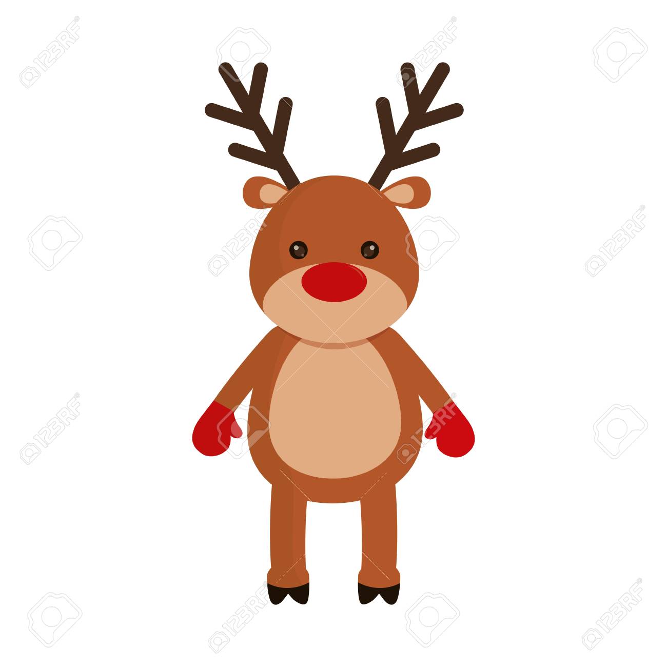 rudolph deer cartoon icon over white background colorful design