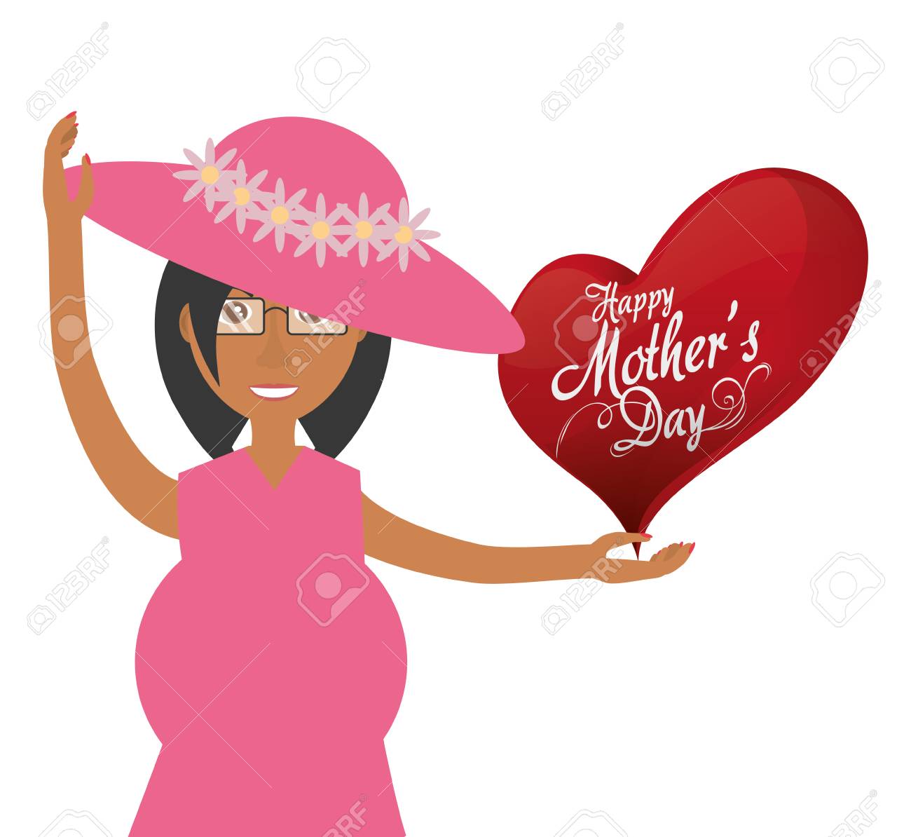 母の日カードのお母さん妊娠お祝いベクトル イラスト Eps 10 のイラスト素材 ベクタ Image