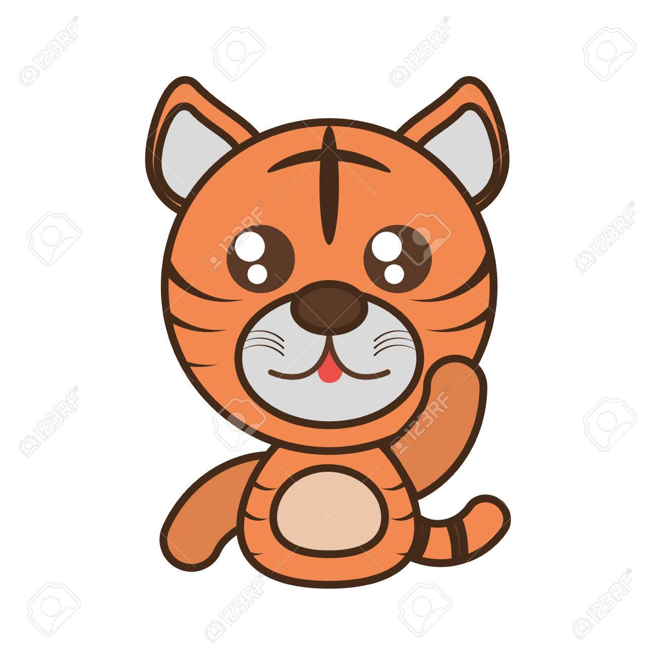 Tigre Bebe Animal Kawaii Diseno Ilustracion Vectorial Eps 10 Ilustraciones Vectoriales Clip Art Vectorizado Libre De Derechos Image