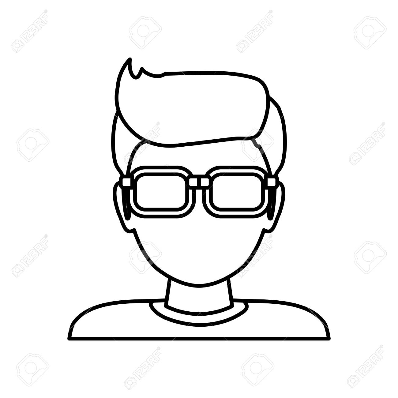 man faceless glasses avatar icon illustration royalty free cliparts