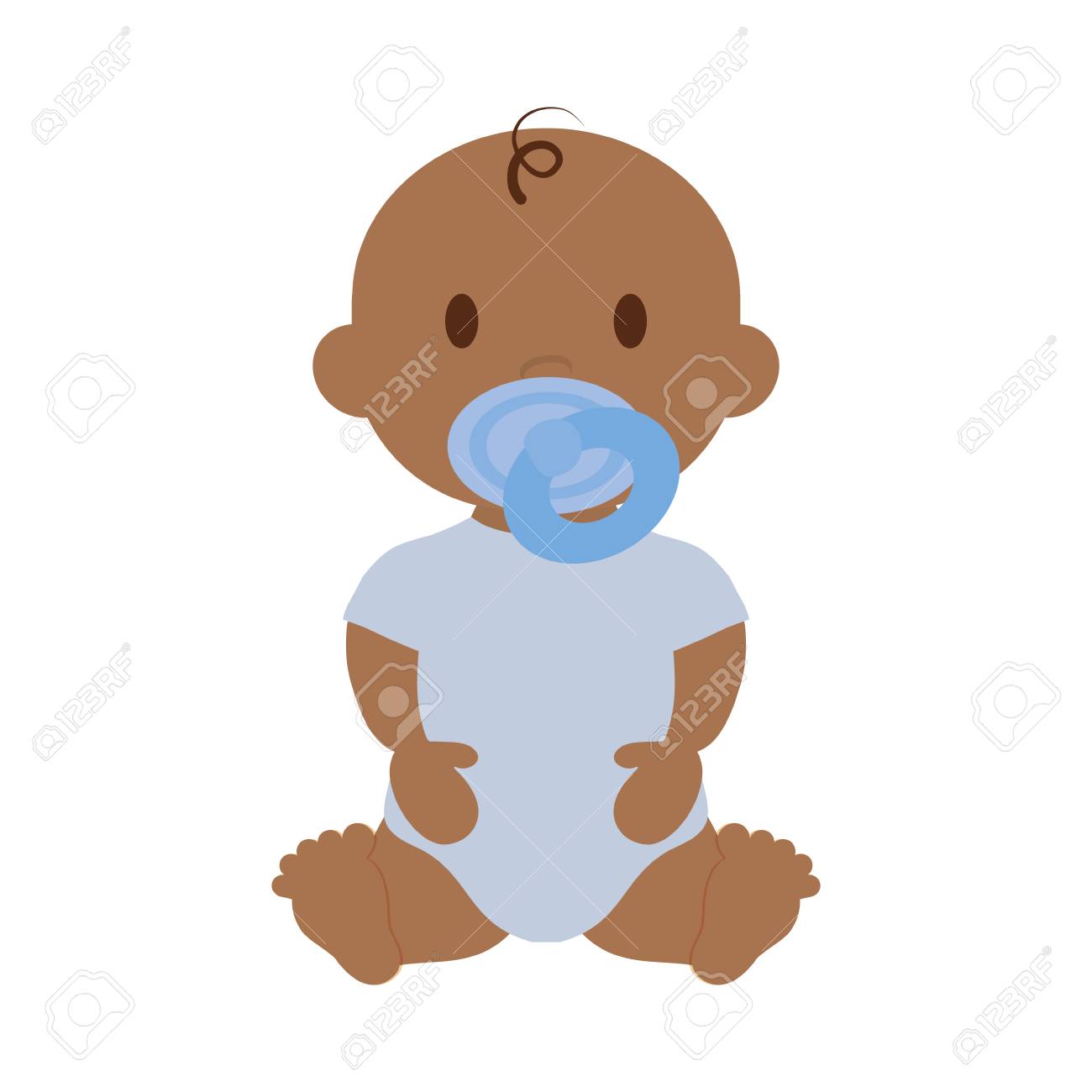 Mignon Petit Garcon Avec Sucette Icone De Dessin Anime Sur Fond Blanc Clip Art Libres De Droits Vecteurs Et Illustration Image