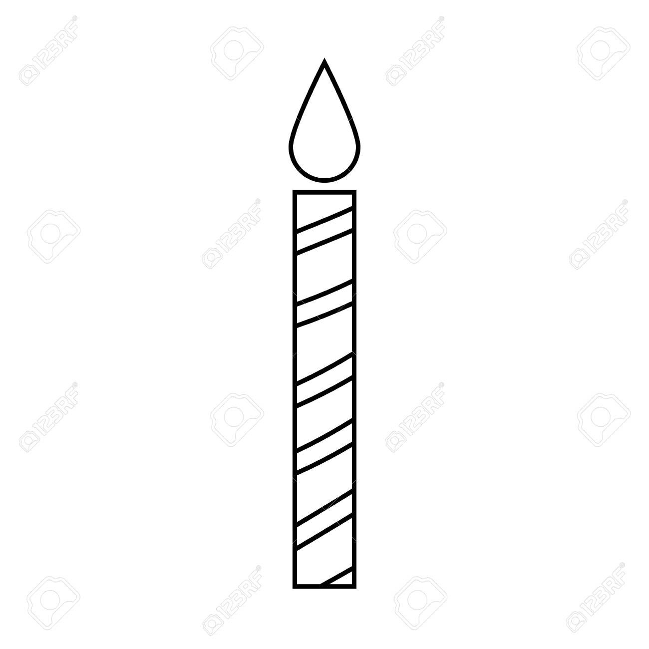 Birthday Candle Icon Over White Background Vector Illustration Royalty Free Cliparts Vectors And Stock Illustration Image