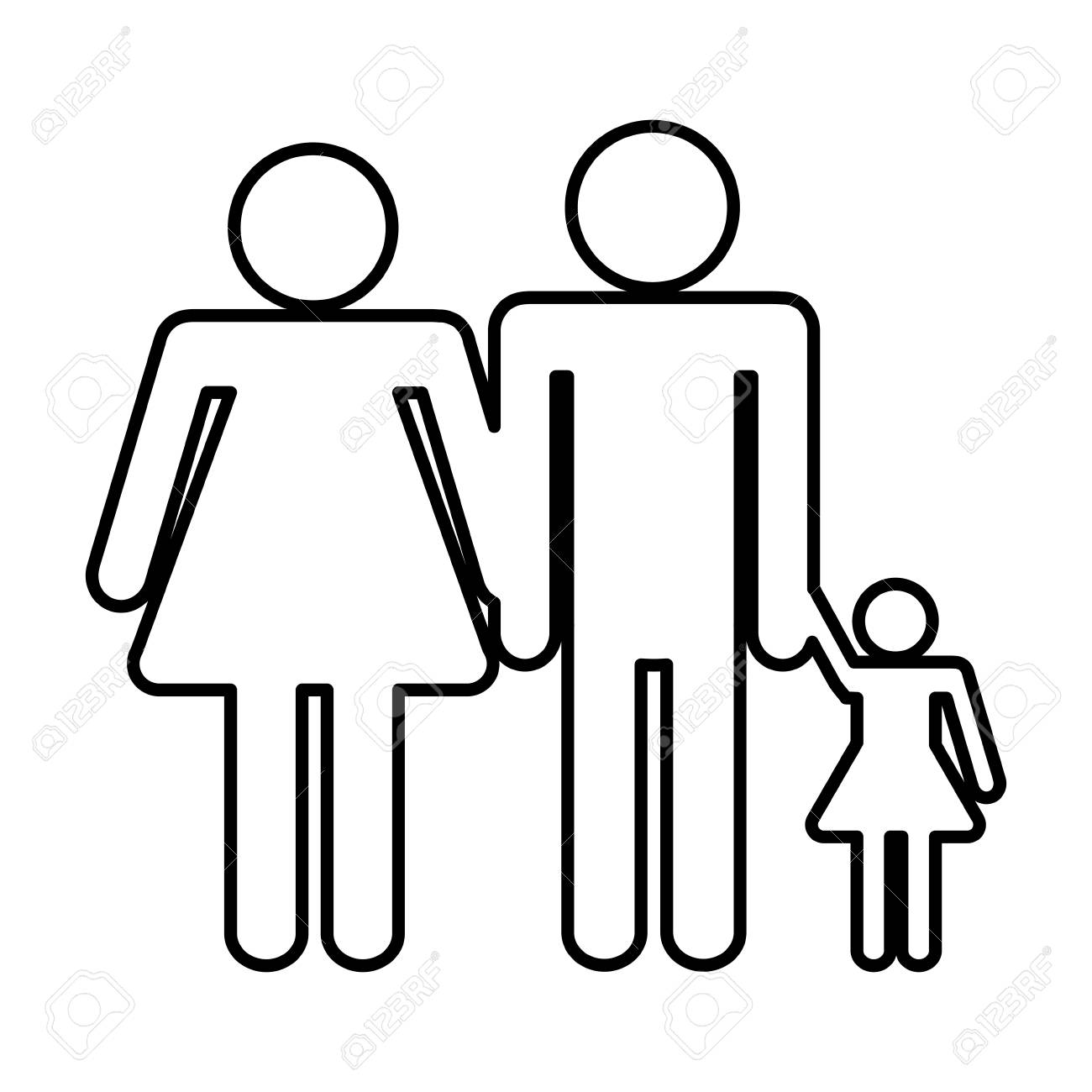 白い背景上の子供アイコン ピクトグラム家族 ベクトル図のイラスト素材 ベクタ Image