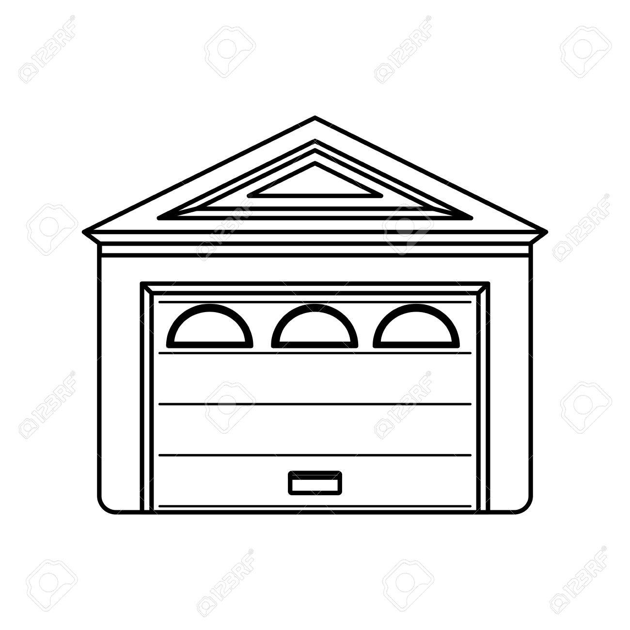 Garage Door House Icon Vector Illustration Graphic Design
