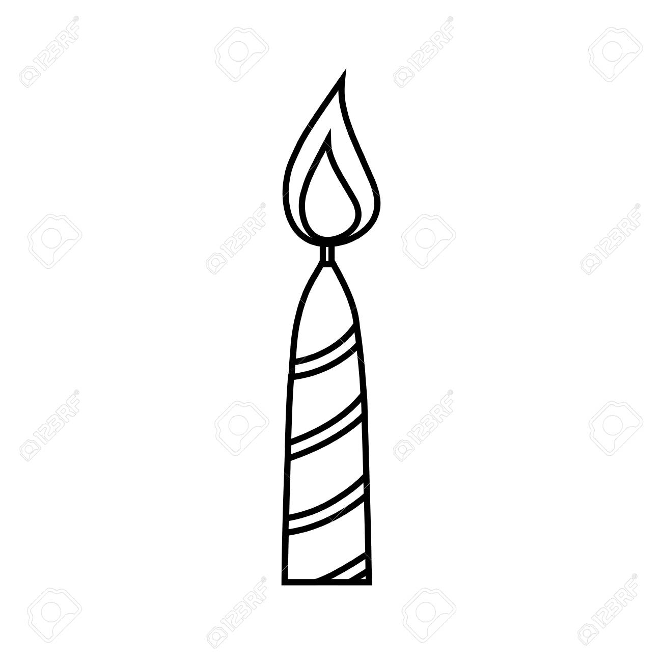 Birthday Candle Icon Over White Background Vector Illustration Royalty Free Cliparts Vectors And Stock Illustration Image