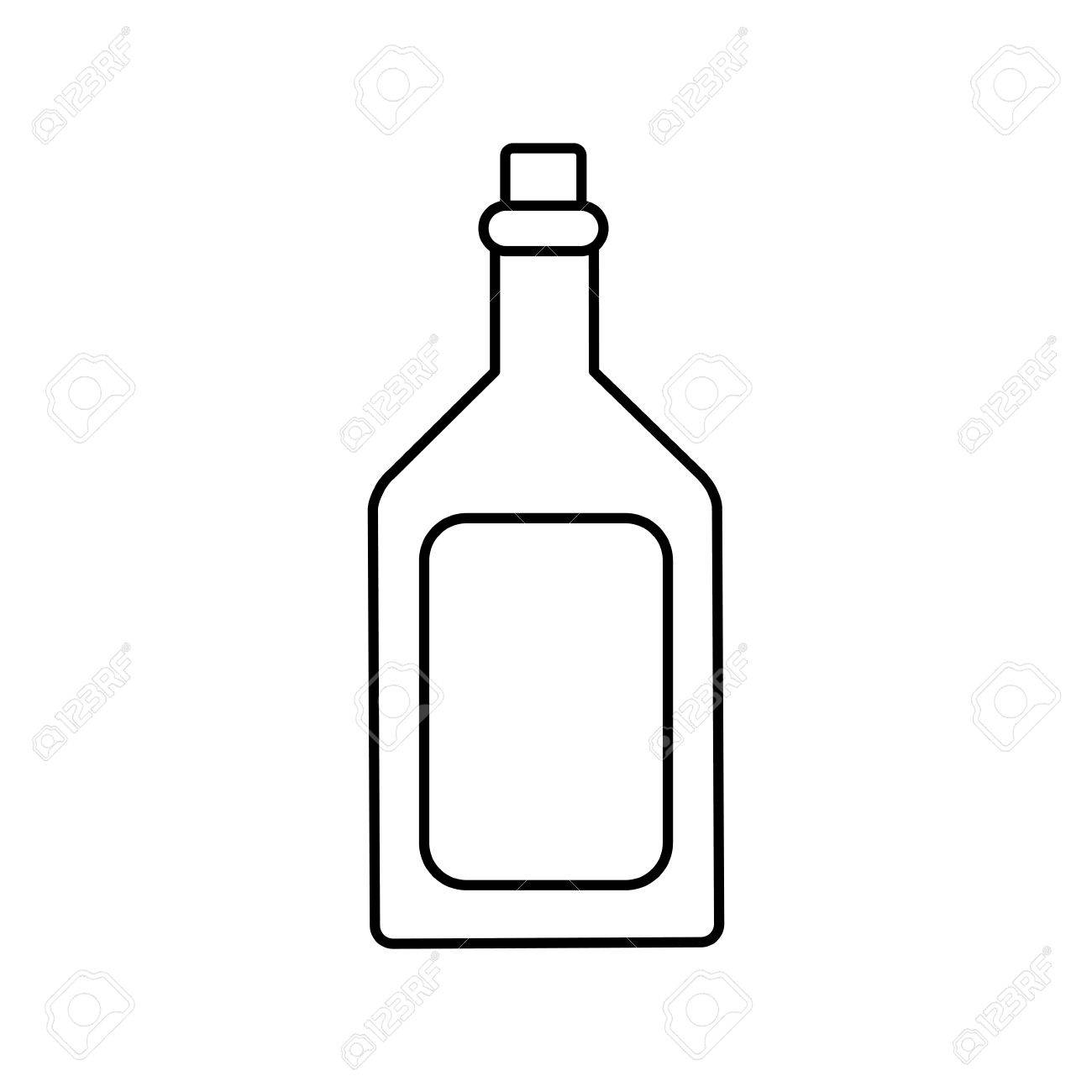 白い背景のベクトル図をワインの瓶アイコンのイラスト素材 ベクタ Image