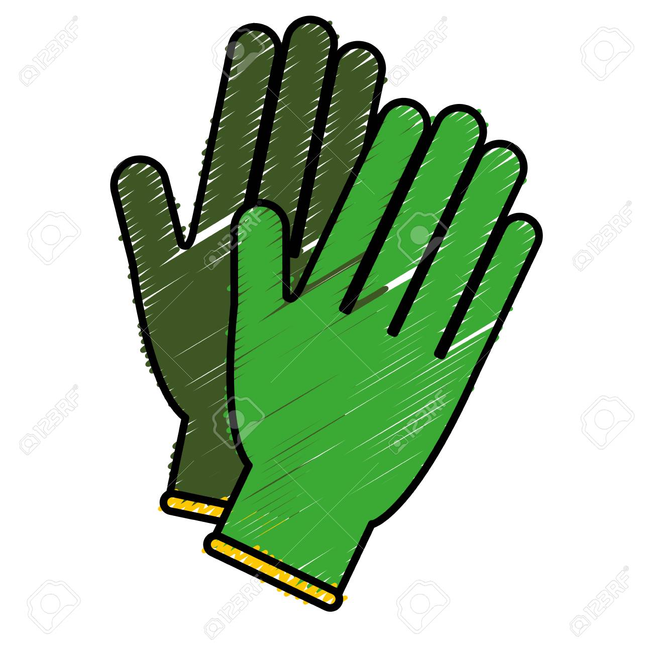 白地カラフルなデザイン ベクトル イラスト上の安全手袋アイコン のイラスト素材 ベクタ Image