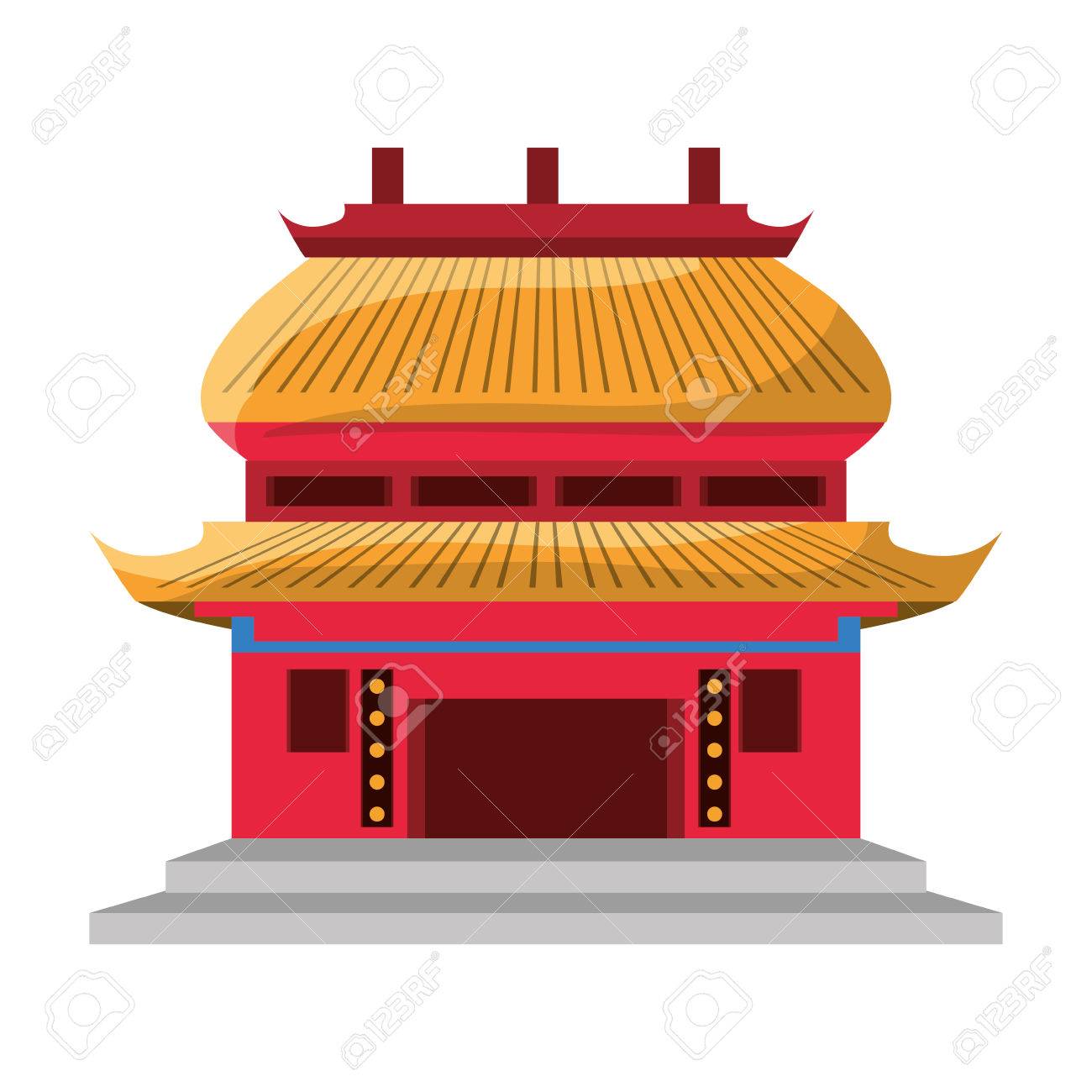 chinese temple symbol icon vector illustration graphic design