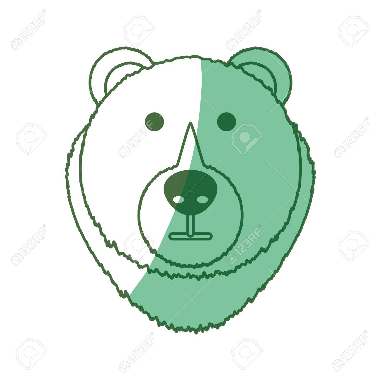 bear cartoon face icon vector illustration graphic design royalty