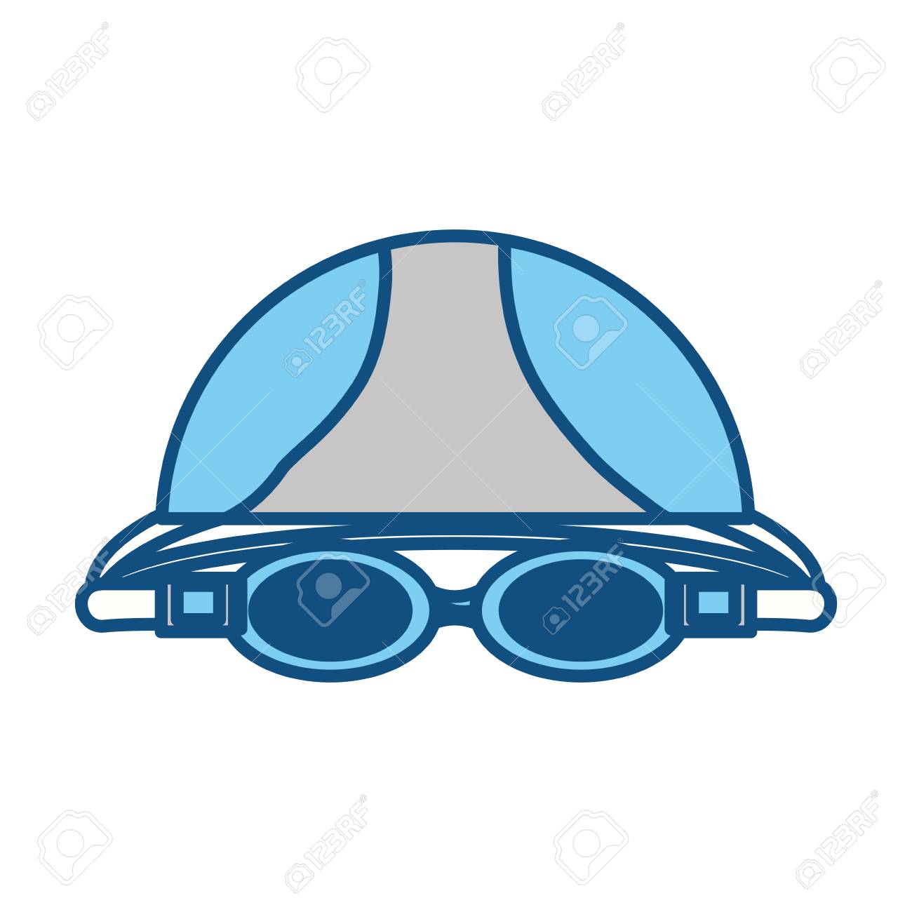 スイミング キャップとメガネのアイコン ベクトル イラスト グラフィック デザイン のイラスト素材 ベクタ Image