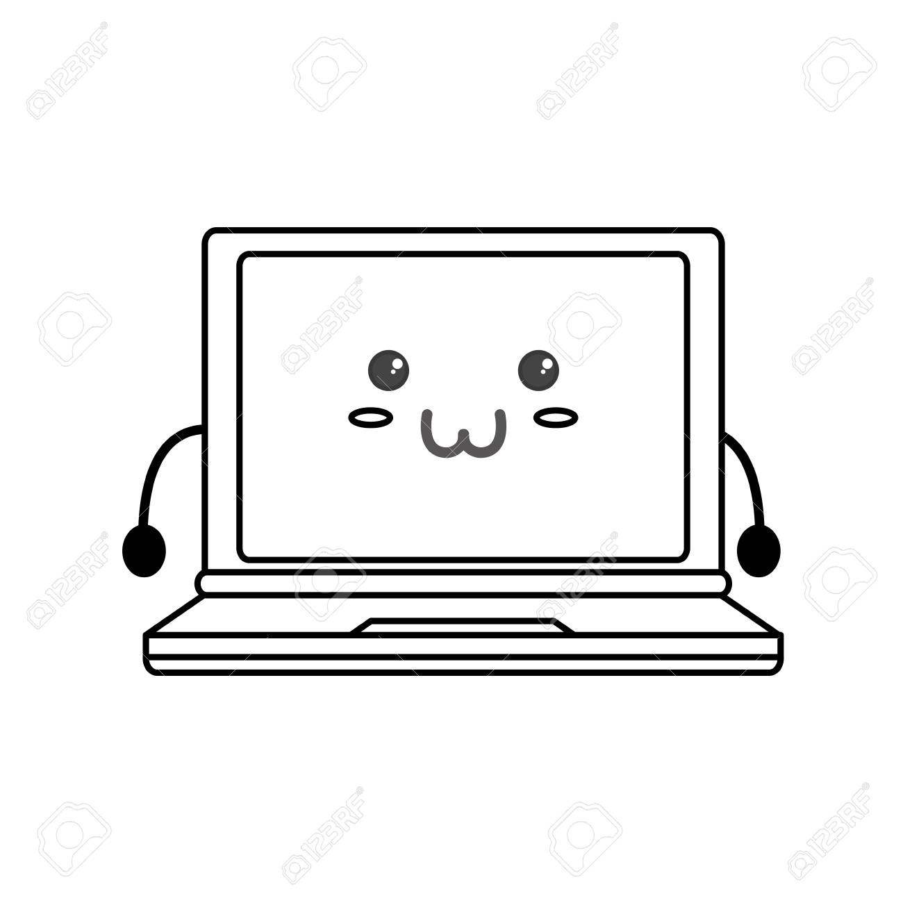 かわいいノート パソコンのアイコン ベクトル イラスト グラフィック デザインのイラスト素材 ベクタ Image 4240