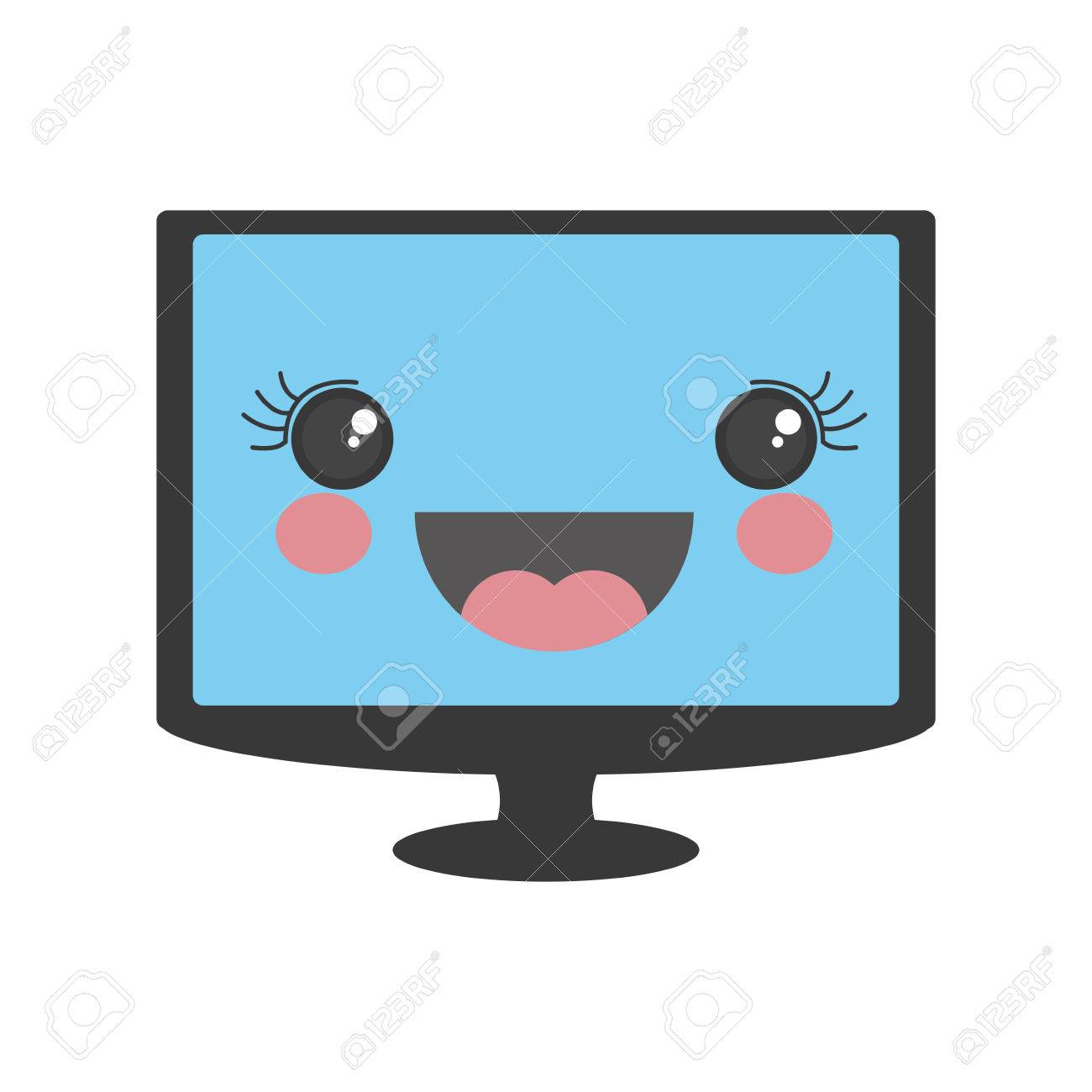 かわいいテレビ画面のアイコン ベクトル イラスト グラフィック デザインのイラスト素材 ベクタ Image