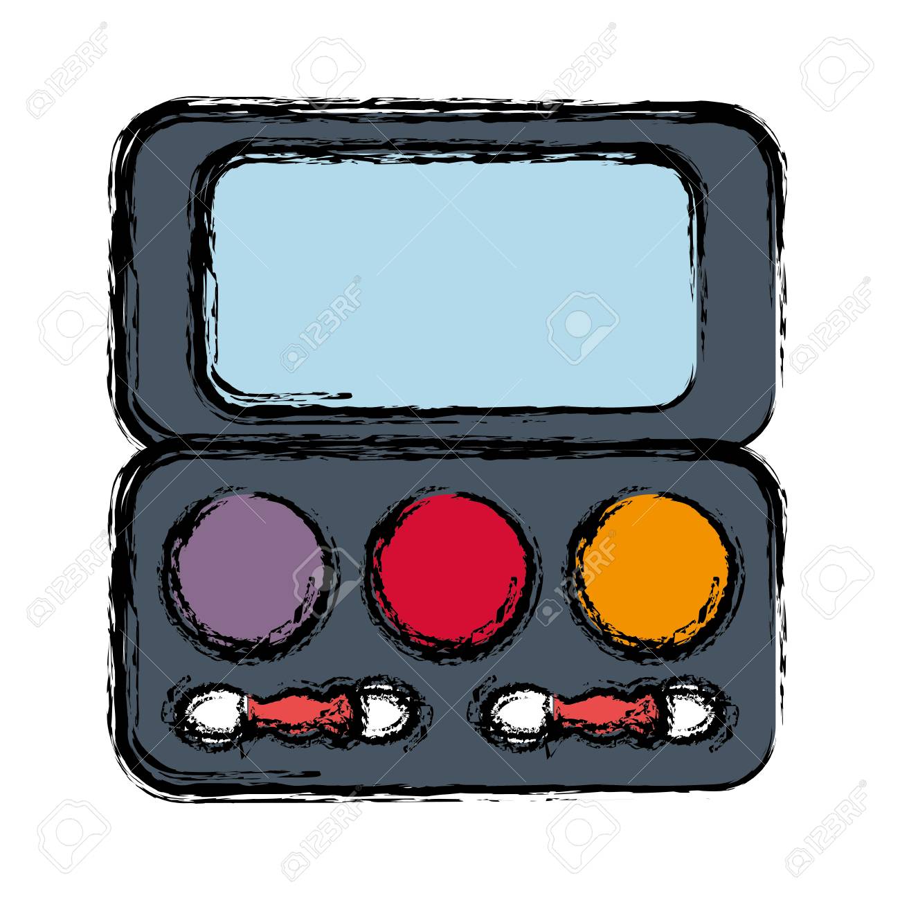 白地カラフルなデザイン ベクトル イラスト上のアイシャドウ パレット アイコン のイラスト素材 ベクタ Image