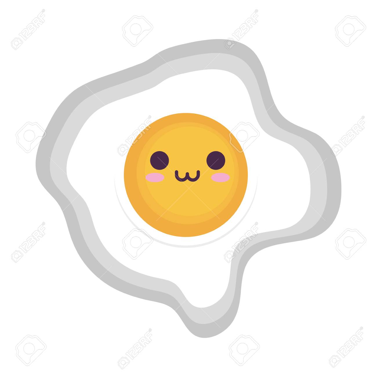Kawaii Fried Egg Icon Over White Background Vector Illustration Royalty  Free SVG, Cliparts, Vectors, and Stock Illustration. Image 83818295., image size:1300x1300