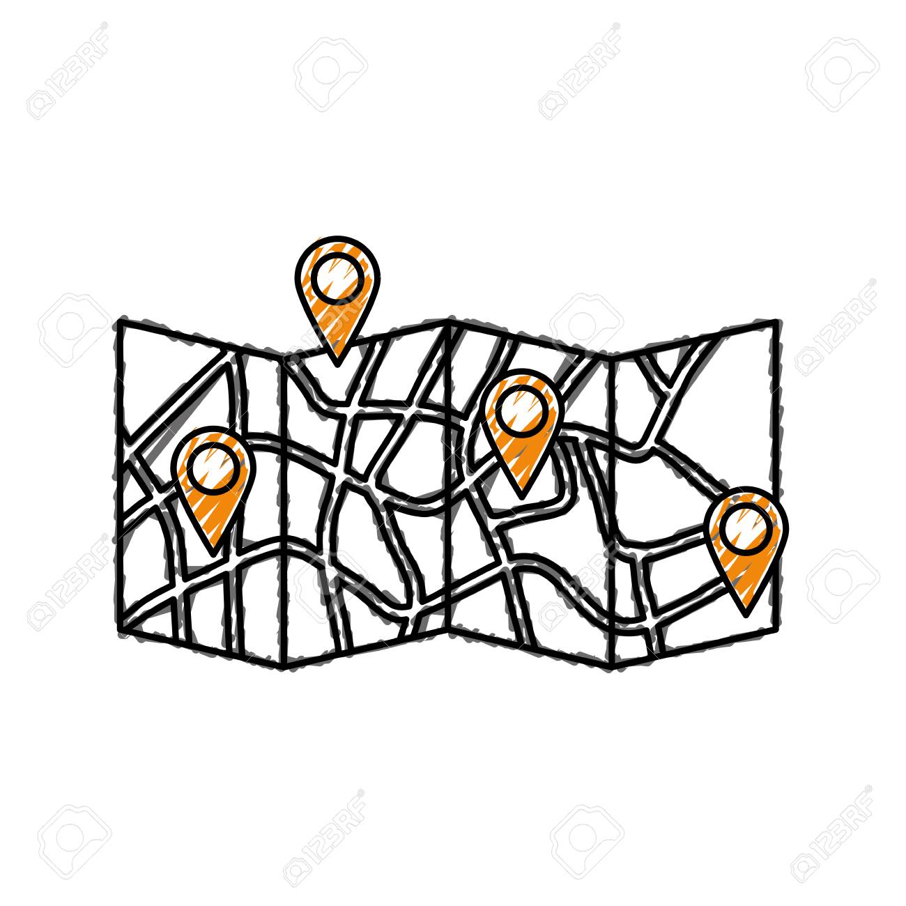 urban city map icon
