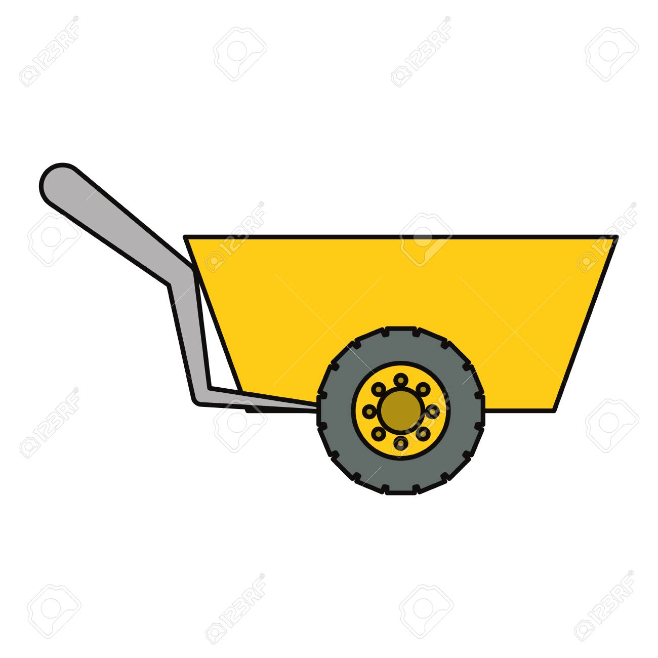 フラットライン色の手押し車イラスト のイラスト素材 ベクタ Image