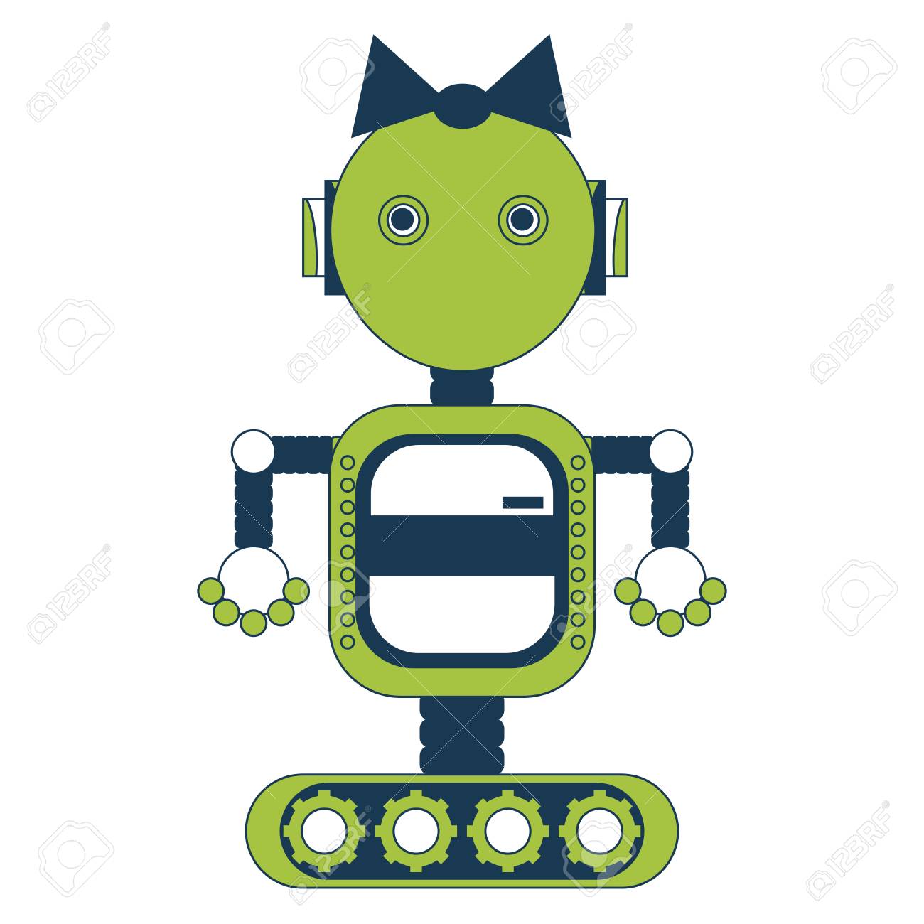 Cone Da Menina Do Robo Dos Desenhos Animados Sobre O Fundo Branco Ilustracao Colorida Do Vetor Do Projeto Ilustraciones Vectoriales Clip Art Vectorizado Libre De Derechos Image 90400795