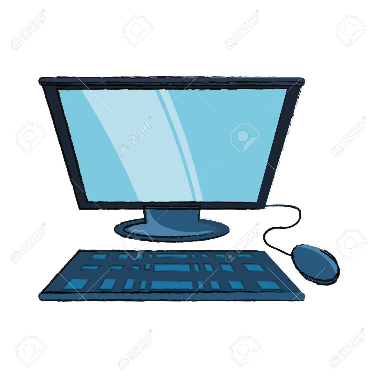 Computer Monitor With Keyboard And Mouse Icon Over White Background  Colorful Design Vector Illustration Royalty Free SVG, Cliparts, Vectors,  and Stock Illustration. Image 90404537., image size:1300x1300